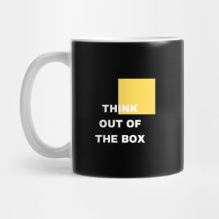 Think out of the box with yellow box Mug